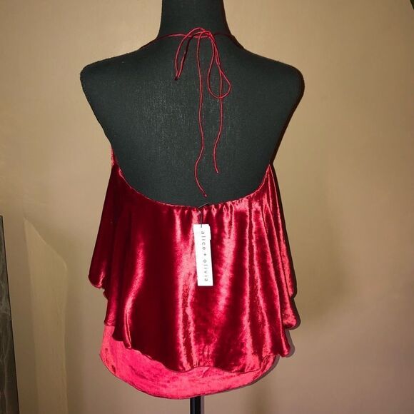 Alice + Olivia Velvet Halter Top NWT - Picture 2 of 7